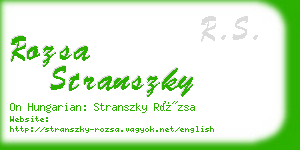 rozsa stranszky business card